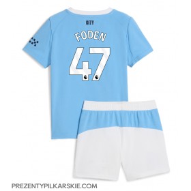 Stroje piłkarskie Manchester City Phil Foden #47 Koszulka Podstawowej dla dzieci 2025-26 Krótki Rękaw (+ szorty)